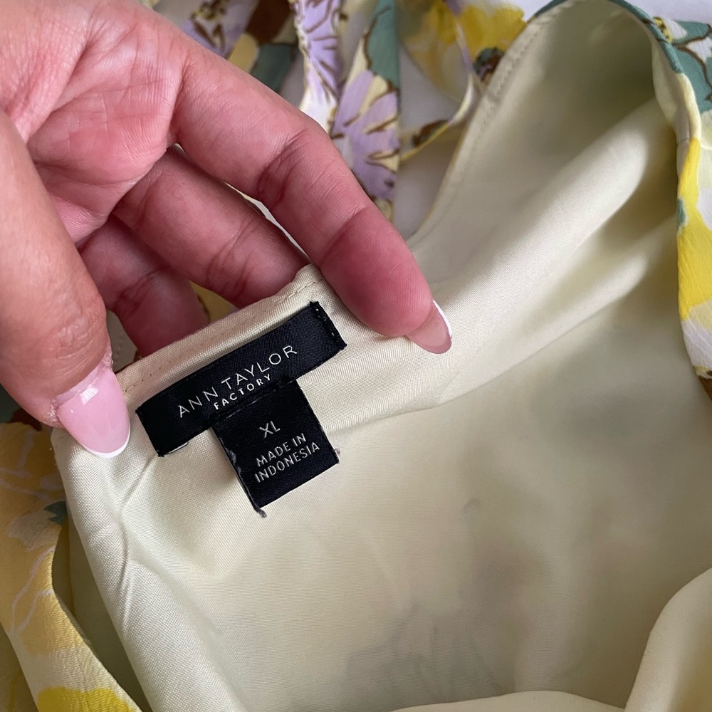 Ann Taylor Yellow and Green Floral Midi Dress - Picture 4 of 4